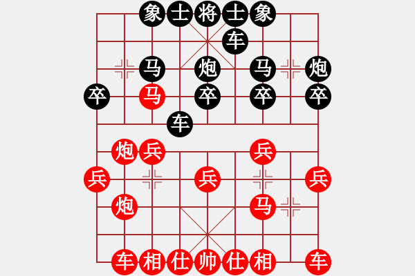 象棋棋譜圖片：王浩昌     先勝 楊添任     - 步數：20 