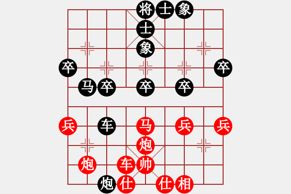 象棋棋譜圖片：中炮對(duì)屏風(fēng)馬雙炮過河 - 步數(shù)：40 