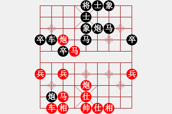 象棋棋譜圖片：柳心雨(9段)-勝-慈航普渡(9段) 五八炮互進(jìn)三兵對(duì)屏風(fēng)馬 紅左邊馬對(duì)黑兌７卒 - 步數(shù)：40 