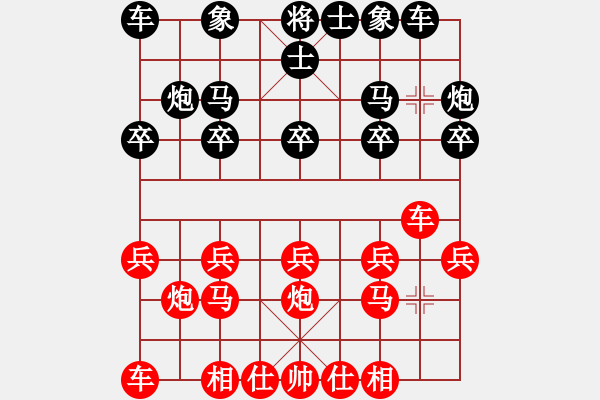 象棋棋譜圖片：中炮巡河車對(duì)屏風(fēng)馬(業(yè)五升業(yè)六評(píng)測(cè)對(duì)局)我先勝 - 步數(shù)：10 