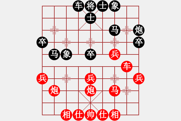 象棋棋譜圖片：中炮巡河車對(duì)屏風(fēng)馬(業(yè)五升業(yè)六評(píng)測(cè)對(duì)局)我先勝 - 步數(shù)：30 