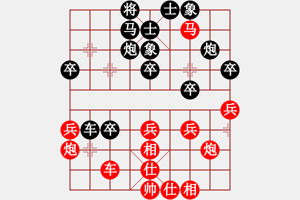 象棋棋譜圖片：唯我橫刀(無極)-勝-紅雙喜(無極) - 步數(shù)：40 