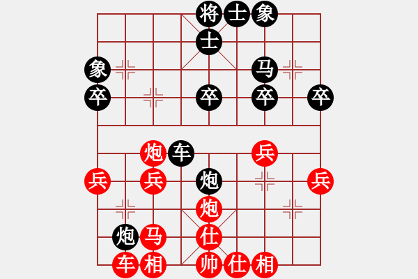 象棋棋譜圖片：本仙評(píng)測(cè)偶遇業(yè)六棋手后手順炮似經(jīng)典古譜 - 步數(shù)：30 