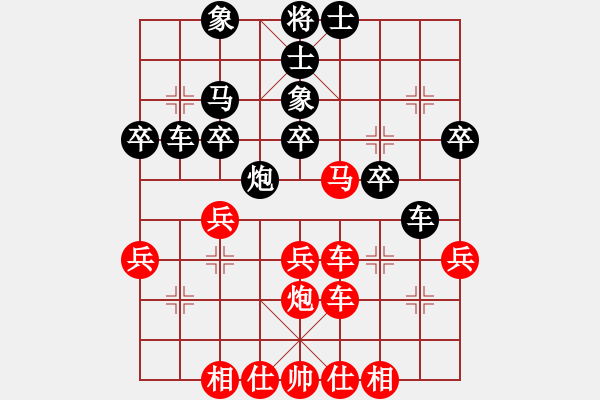 象棋棋譜圖片：以卒代子，棄車馬涉險(xiǎn)爭勝 - 步數(shù)：0 