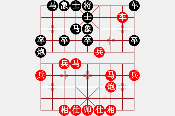 象棋棋譜圖片：《冷靜解圍，干戈玉帛！》中原老將【先和】寧波戚文卿(2015-2-6弈于大師網(wǎng)高級(jí)棋室) - 步數(shù)：30 