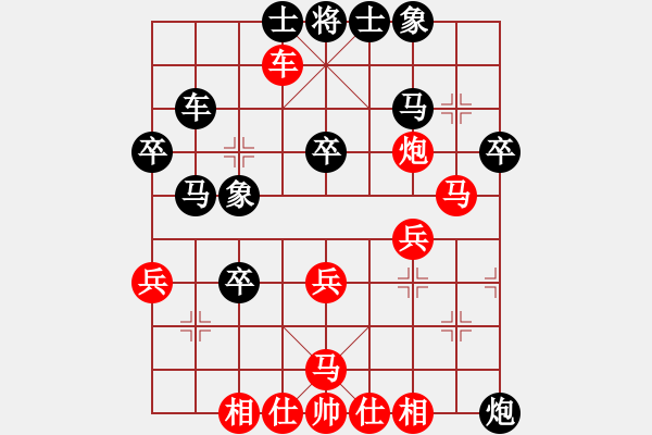 象棋棋譜圖片：北戰(zhàn)神(6段)-勝-品棋廣場(chǎng)(6段) 中炮過(guò)河炮對(duì)左三步虎 - 步數(shù)：40 