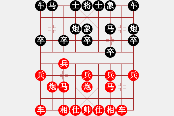 象棋棋譜圖片：葬心紅勝快樂驛站zhang【中炮對進左馬】 - 步數(shù)：10 