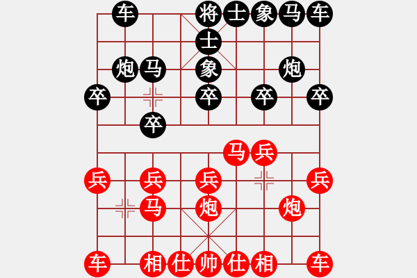 象棋棋譜圖片：3591局 E02-仙人指路進右馬對飛象-天天AI選手 紅先負 小蟲引擎25層 - 步數(shù)：10 