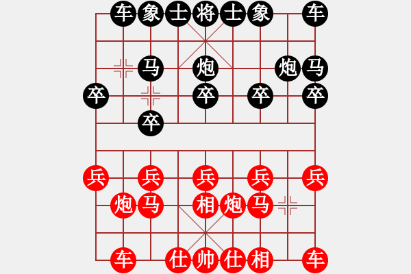 象棋棋谱图片：士角炮对右中炮（宋海军先胜谭开宇）0001(1).pgn - 步数：10 