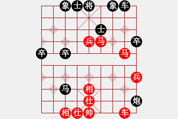 象棋棋譜圖片：中炮對(duì)屏風(fēng)馬雙炮過河 黑炮3平6 紅兵五進(jìn)一   怒為紅顏(無極)-和-越界(無極) - 步數(shù)：60 