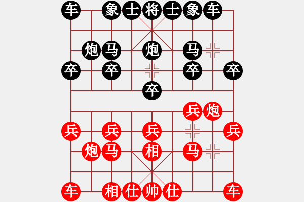 象棋棋譜圖片：2022.3.21.3中級場先勝飛相局河頭堡壘對左中炮 - 步數：10 