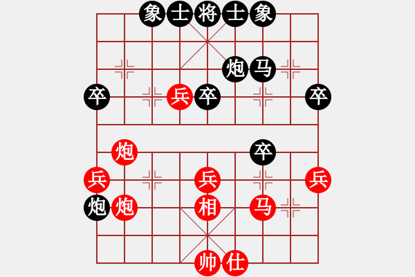 象棋棋譜圖片：順炮直車(chē)對(duì)黑緩開(kāi)車(chē)進(jìn)7卒右炮過(guò)河（旋風(fēng)12層拆棋）和棋 - 步數(shù)：40 