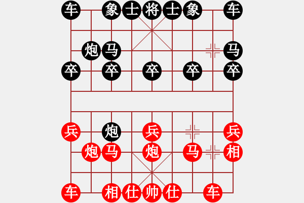 象棋棋譜圖片：當頭炮對右馬左卒底炮 - 步數(shù)：10 