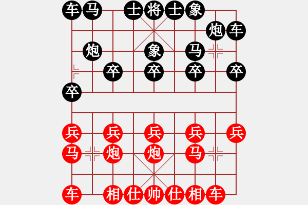 象棋棋谱图片：帅天将(1段)-胜-三将就餐好(6段) - 步数：10 