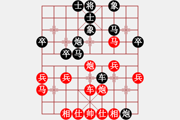 象棋棋譜圖片：我的網(wǎng)上實(shí)戰(zhàn)2007年8月15日揚(yáng)長避短雙馬妙殺我比較滿意的一局 - 步數(shù)：30 