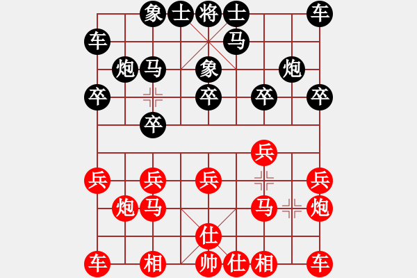 象棋棋譜圖片：左右馬盤河(1段)-負-易初蓮花(9段) - 步數(shù)：10 