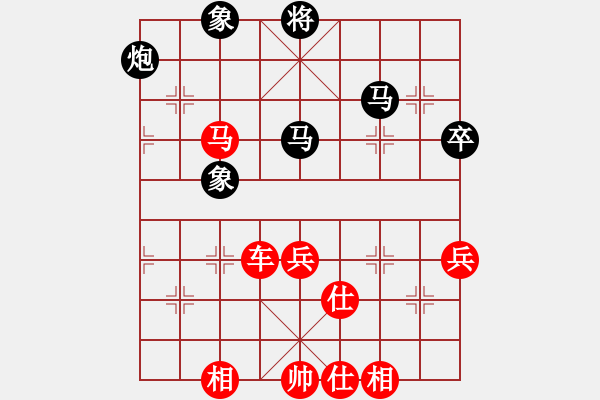 象棋棋譜圖片：順炮局黑緩開(kāi)車(chē)雙橫車(chē)（紅勝） - 步數(shù)：100 