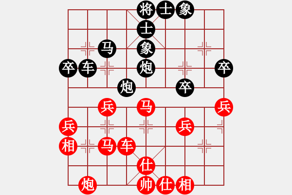 象棋棋譜圖片：中炮七路馬對(duì)屏風(fēng)馬 [紅進(jìn)中兵對(duì)黑雙炮過河]W實(shí)戰(zhàn)002xMFy - 步數(shù)：60 