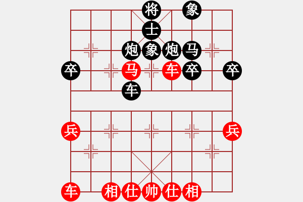 象棋棋谱图片：4号台：青州棋友　王敬民　先和　柳大华　09.6.6 - 步数：40 