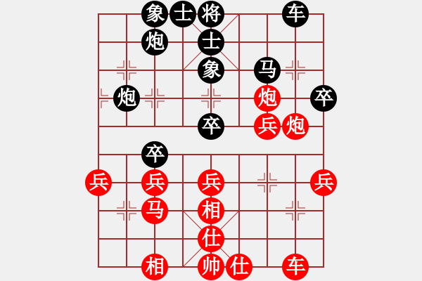 象棋棋譜圖片：昆侖 VS 神一三A28 飛相轉(zhuǎn)屏風(fēng)馬對(duì)左中炮 - 步數(shù)：40 