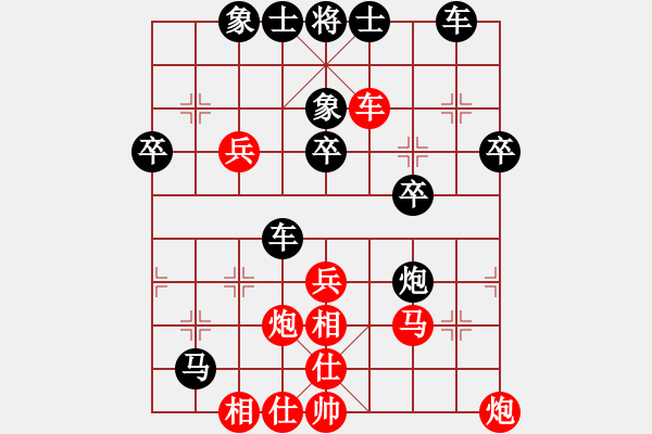 象棋棋譜圖片：瘋非煙紅負(fù)葬心【起馬對(duì)進(jìn)７卒】 - 步數(shù)：40 