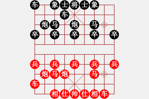 象棋棋譜圖片：中炮應過宮炮（我后勝巫師競技場黃蓋） - 步數(shù)：10 