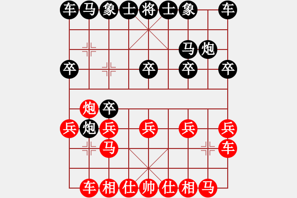 象棋棋譜圖片：《學(xué)習(xí)大師后手》上馬急進(jìn)3卒破先手迭炮局（黑車過河紅上馬） - 步數(shù)：10 