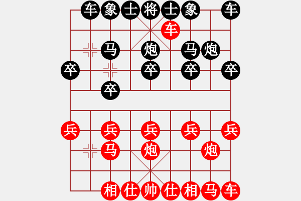 象棋棋譜圖片：熱血盟●溫柔一刀[紅] -VS- 熱血盟★和仔[黑] - 步數(shù)：10 