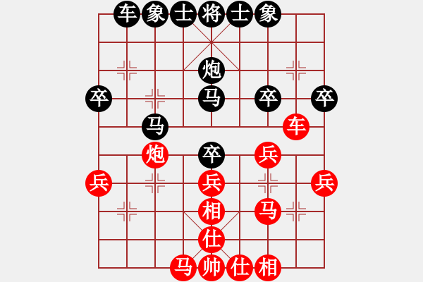 象棋棋譜圖片：棋戀奇遇[紅] -VS- 橫才俊儒[黑] - 步數(shù)：30 