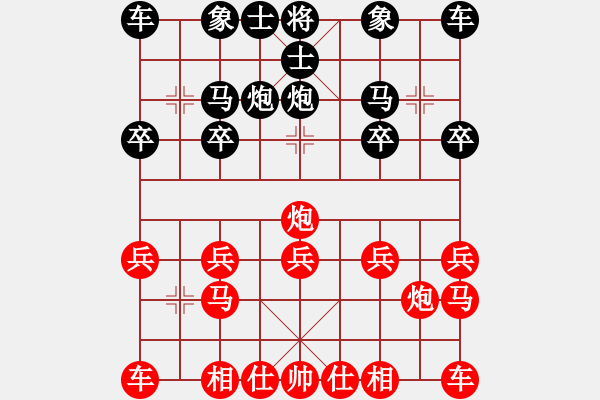 象棋棋譜圖片：《學習大師后手》54列炮反宮馬破中炮過河退炮中相 - 步數(shù)：10 