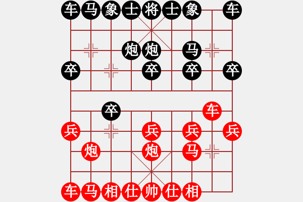 象棋棋譜圖片：順炮黑緩開車進(jìn)3卒45炮正馬（旋風(fēng)拆棋）和棋 - 步數(shù)：10 