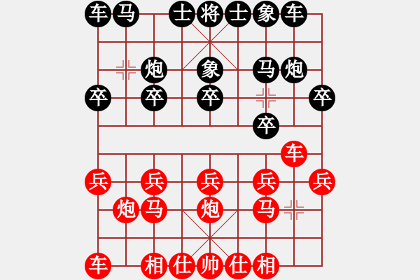 象棋棋譜圖片：起馬轉(zhuǎn)中炮對(duì)飛象之黑3路炮（旋風(fēng)V7.0先勝巫師業(yè)余級(jí)） - 步數(shù)：10 