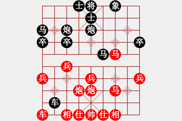 象棋棋譜圖片：起馬轉(zhuǎn)中炮對(duì)飛象之黑3路炮（旋風(fēng)V7.0先勝巫師業(yè)余級(jí)） - 步數(shù)：30 