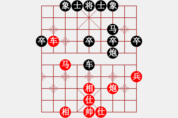 象棋棋譜圖片：20190325 后勝天天業(yè)7-2 中炮強(qiáng)挺三兵對列手炮 紅馬八進(jìn)七 車2進(jìn)5 車一平二 炮八平九 - 步數(shù)：50 