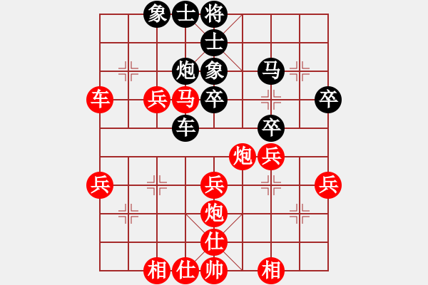 象棋棋譜圖片：后補(bǔ)列炮-車2進(jìn)6，車2平4 - 步數(shù)：40 