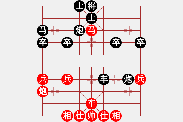 象棋棋譜圖片：橫才俊儒[292832991] -VS- ?☆帥哥不帥[410204964] （可惜） - 步數(shù)：40 