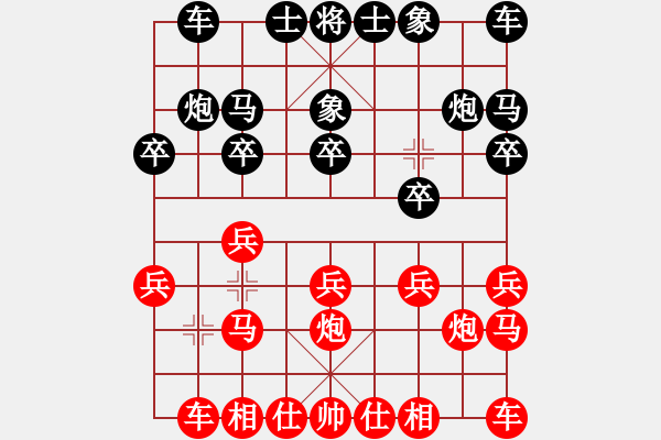 象棋棋谱图片：王天一 先胜 张晓平 - 步数：10 