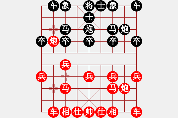 象棋棋譜圖片：看呆B們下象棋咯[紅] -VS- 一人[黑] - 步數(shù)：10 