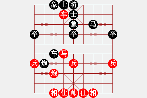 象棋棋譜圖片：進(jìn)馬互進(jìn)七兵[紅屏風(fēng)馬橫車對黑車平象位]紅盤河馬 &實(shí)戰(zhàn)WZy004x - 步數(shù)：50 