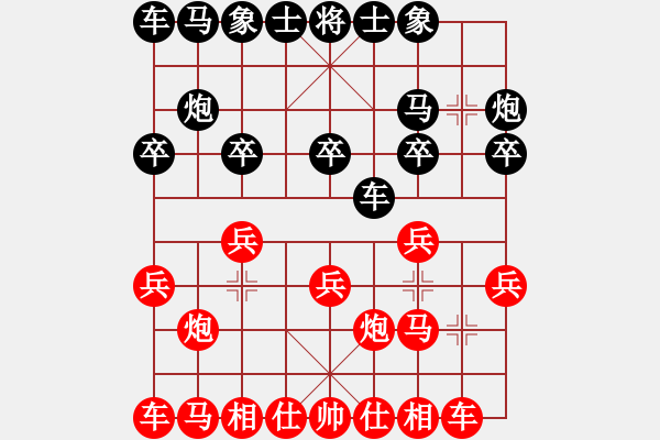 象棋棋谱图片：红两头蛇型 第161局 黑三步虎式 - 步数：10 