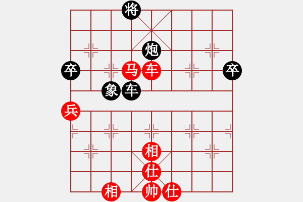 象棋棋譜圖片：五七炮不進(jìn)兵對(duì)屏風(fēng)馬右炮過河（二炮8平9） - 步數(shù)：80 