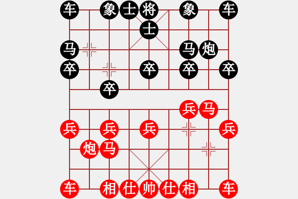 象棋棋譜圖片：起馬局對補左士（和棋） - 步數(shù)：10 