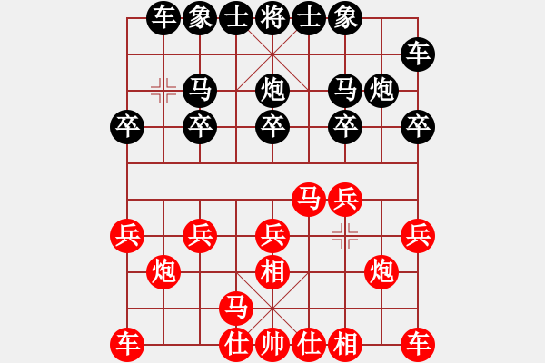 象棋棋譜圖片：飛相轉角馬對中炮10 - 步數：10 