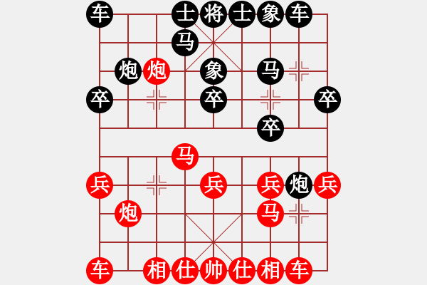 象棋棋譜圖片：★棋壇尊者★[407612993] -VS- 東北才子[1045257960] - 步數(shù)：20 