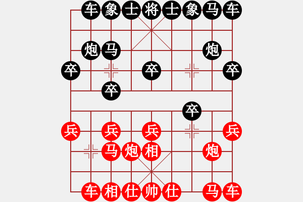 象棋棋谱图片：河南楚河汉界弈强队 何文哲 负 浙江波尔轴承队 阮成保 - 步数：10 