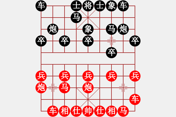 象棋棋譜圖片：3711局 B00-中炮局-旋風(fēng)九專(zhuān)雙核 紅先負(fù) 小蟲(chóng)引擎25層 - 步數(shù)：10 