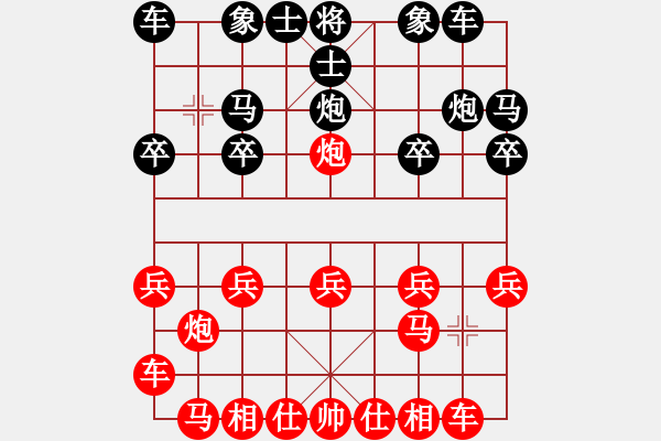 象棋棋譜圖片：黑若不先炮8進1，紅補中仕棄車砍8炮速殺 - 步數(shù)：10 