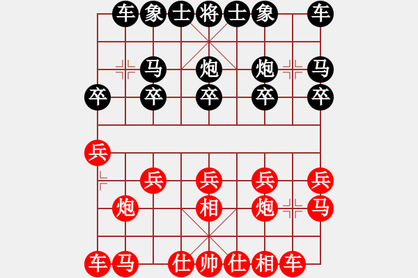 象棋棋譜圖片：♂藍(lán)色づ夏[279869633] -VS- 123456[836314213] - 步數(shù)：10 