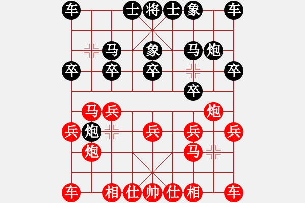 象棋棋譜圖片：巡河炮局（黑勝） - 步數(shù)：10 