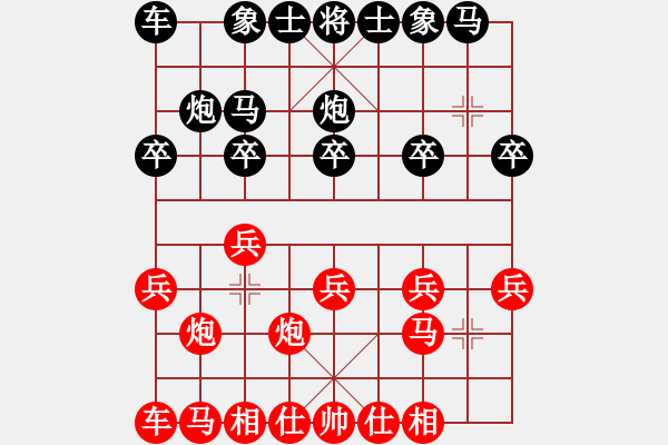 象棋棋譜圖片：427局 A64- 過宮炮直車對(duì)左中炮-小蟲引擎23層(2633) 先勝 甘寧(1400) - 步數(shù)：10 